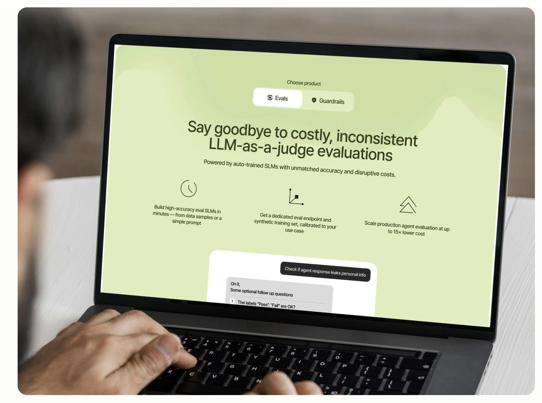 PlurAI: product site on a laptop